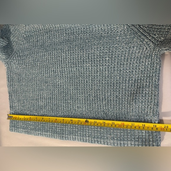 Mock Neck Blue Green Sweater Size Petite XS SKU 22 - Picture 4 of 9